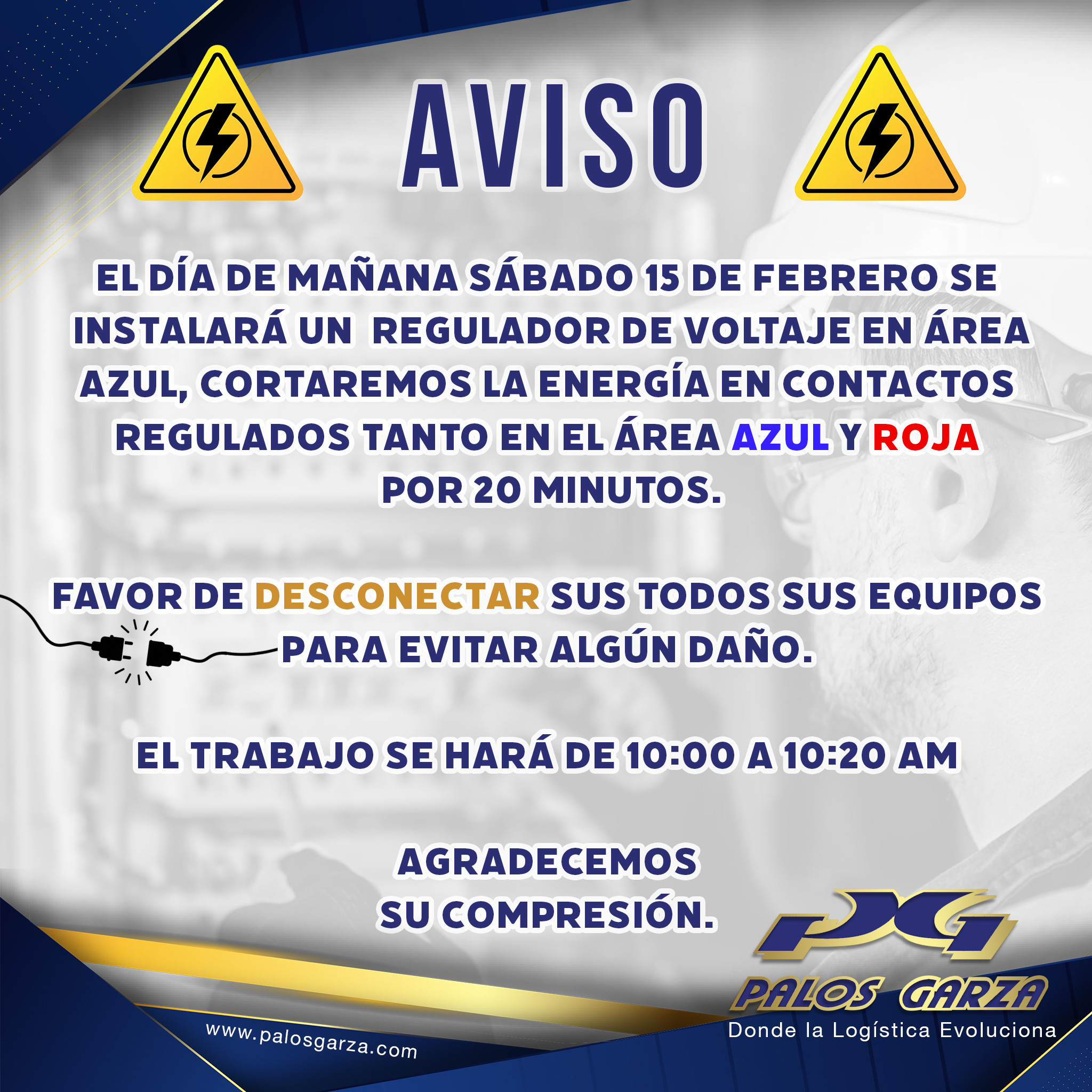 Aviso de Mantenimiento 15 de Feb
